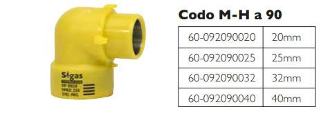 Codo M-H a 90º