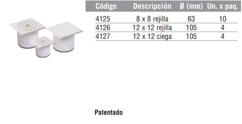 Portarrejilla Acanalado con Rejilla Plástica