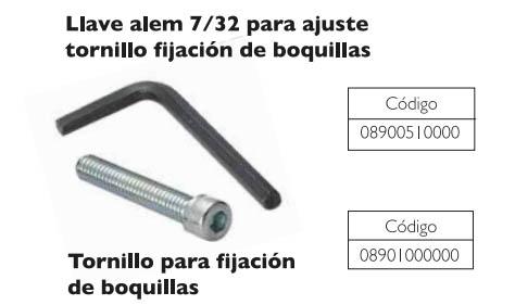 Llave alem 7-32 para ajuste tornillo fijación de boquillas