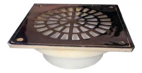 Rejilla con marco Para Caja 15 X 15 Bronce Cromado